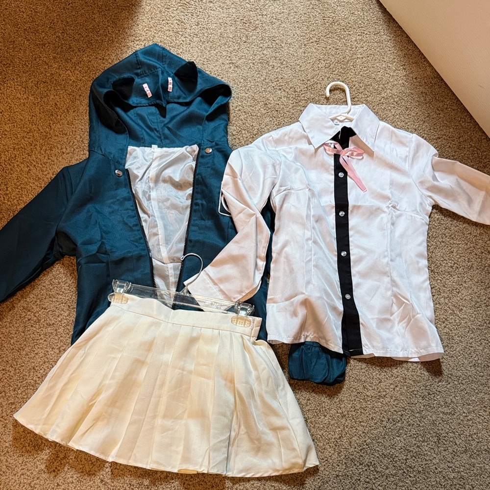 Charming Kids Dance Costume Set with White, Pink, and Black